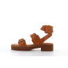 talon ouvert en cuir marron
